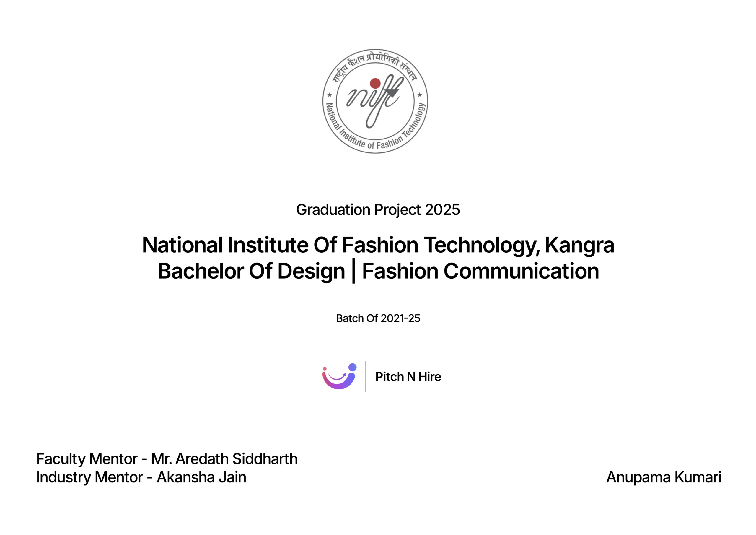 NIFT × Pitch N Hire — slide 1