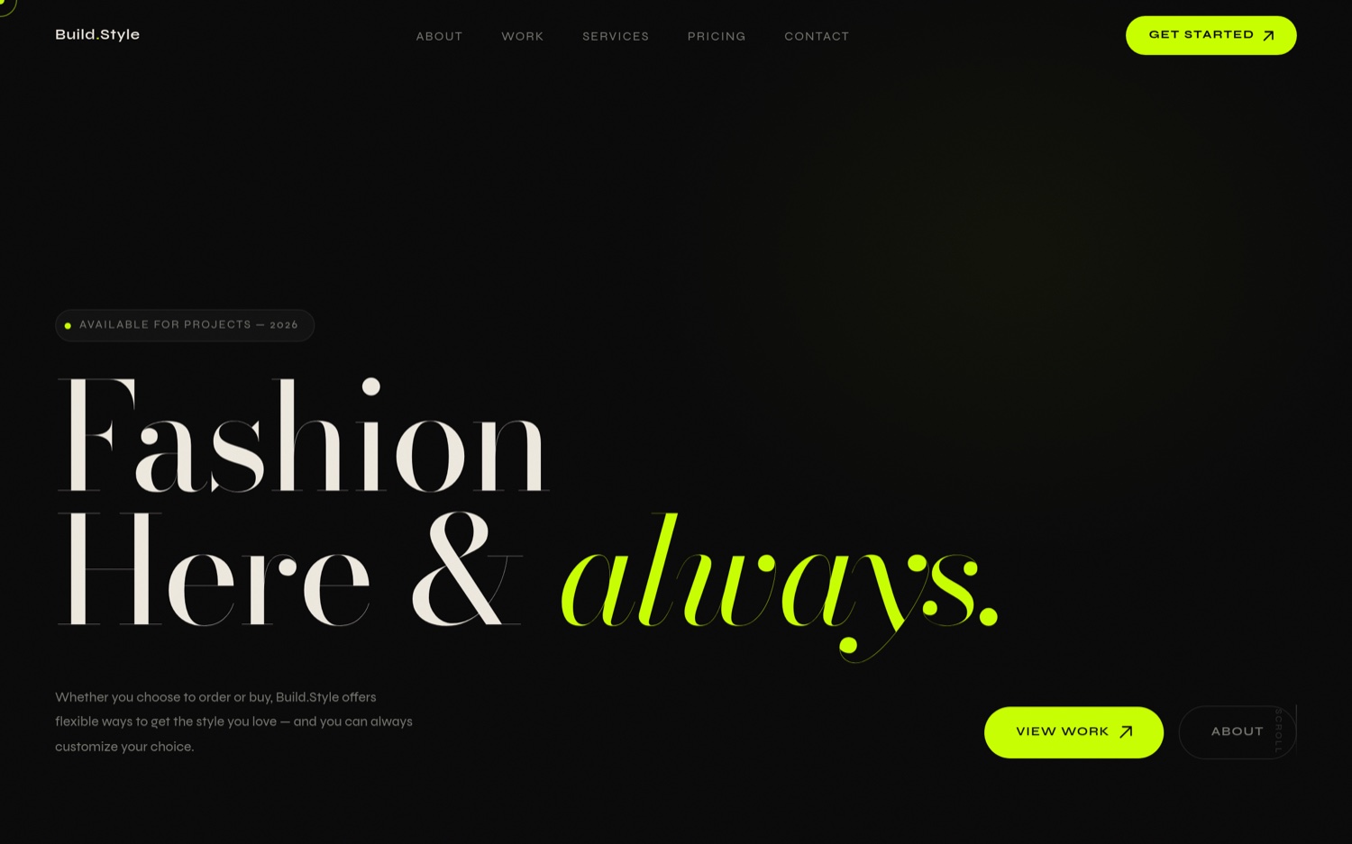 Build.Style — Fashion Portfolio Template